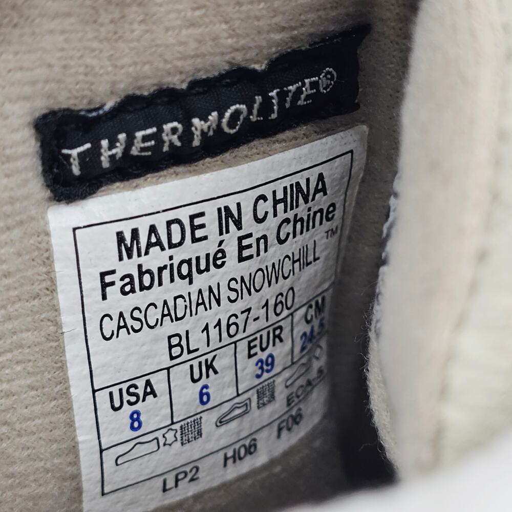 Columbia Cascadian Snowchill Suede Thermolite Winter Boots Beige Women’s Size 8 - Picture 6 of 10